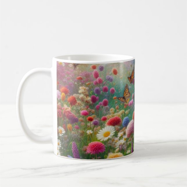Caneca De Café Flutuação Floral (Esquerda)