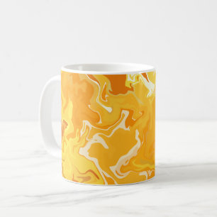 Caneca De Café Fluxo Abstrato Laranja Vibrante
