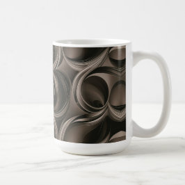 Caneca De Café Fluxo Botânico Dourado Elegante