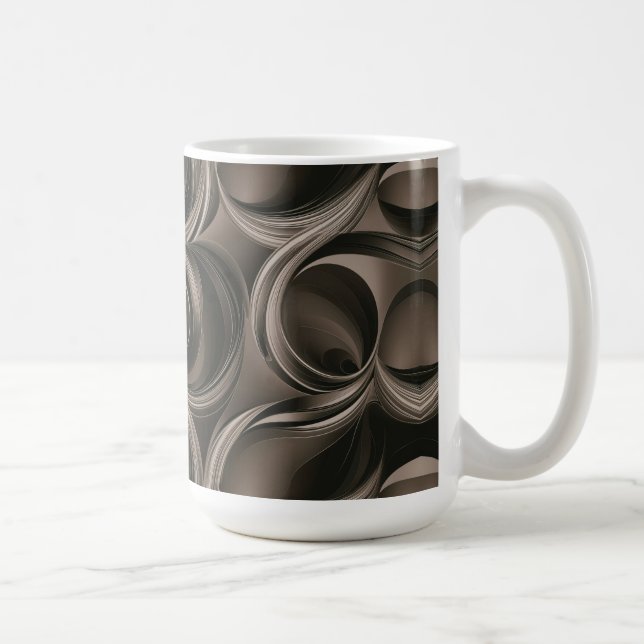Caneca De Café Fluxo Botânico Dourado Elegante   (Direita)