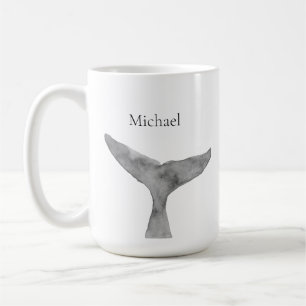 Caneca De Café Fluxo de Baleia de Cor de Água Moderna Minimalista