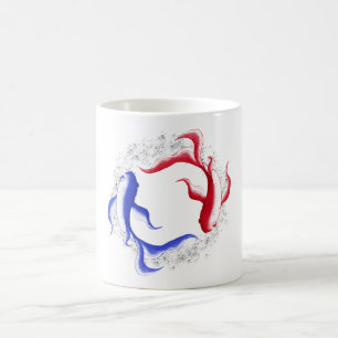 Caneca De Café Fluxo Marcial Abstrato Yin Yang Arte Marcial