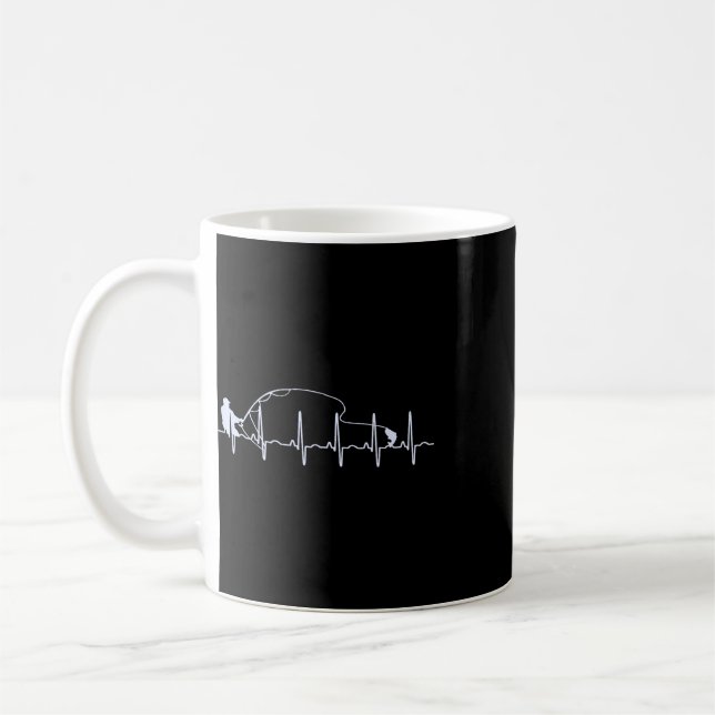 Caneca De Café Fly Fishing Coração Peixe Truta Pesca  (Esquerda)