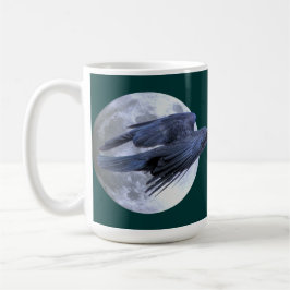 Caneca De Café Flying Black Raven & Moon Celtic, Wiccan