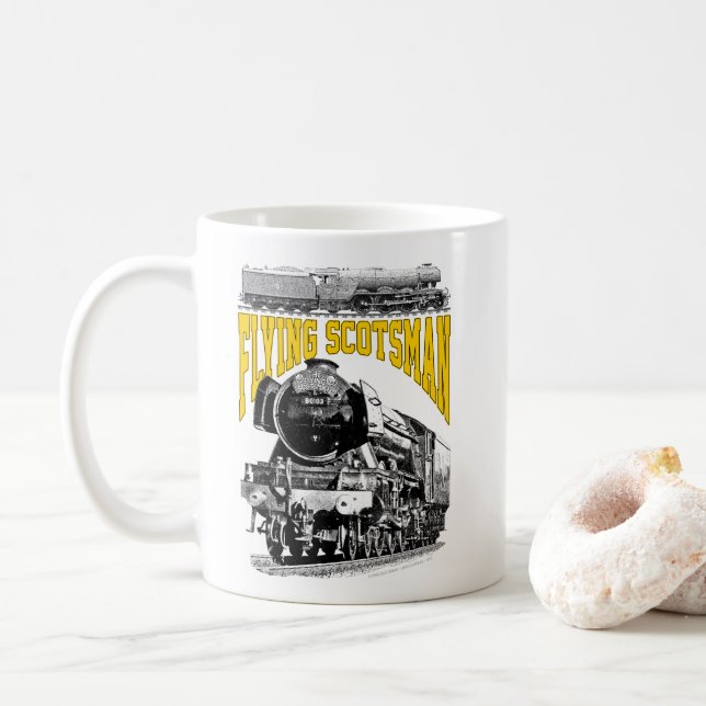 Caneca De Café Flying Scotsman Steam Locomotive. 1923 LNER Train (Com Donut)