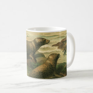 Caneca De Café Focas-Leopardo, Animais Aquáticos Antigos Vida Mar