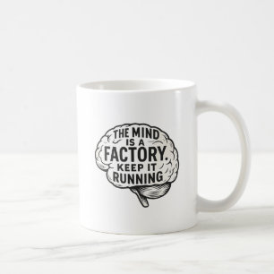 Caneca De Café Foco de Criatividade Tipografia Preta Criativos