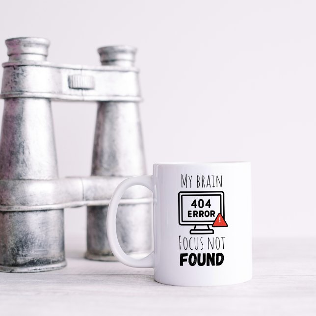 Caneca De Café Foco Divertido Não Encontrado (Criador carregado)