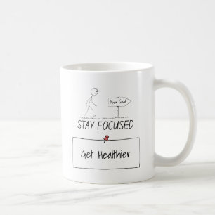 Caneca De Café Foco em uma meta - Mug Motivacional