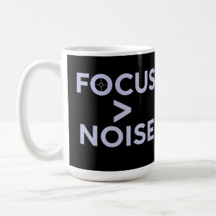 Caneca De Café Foco > Ruído Tipografia Moderna Motivacional