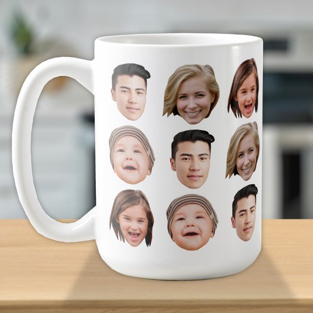 Caneca de Café Fofa com 4 Fotos de Família Persona (Criador carregado)