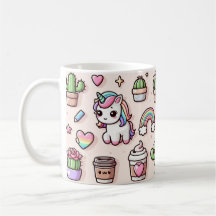 Caneca de Café Fofa de Unicórnio Sonhador
