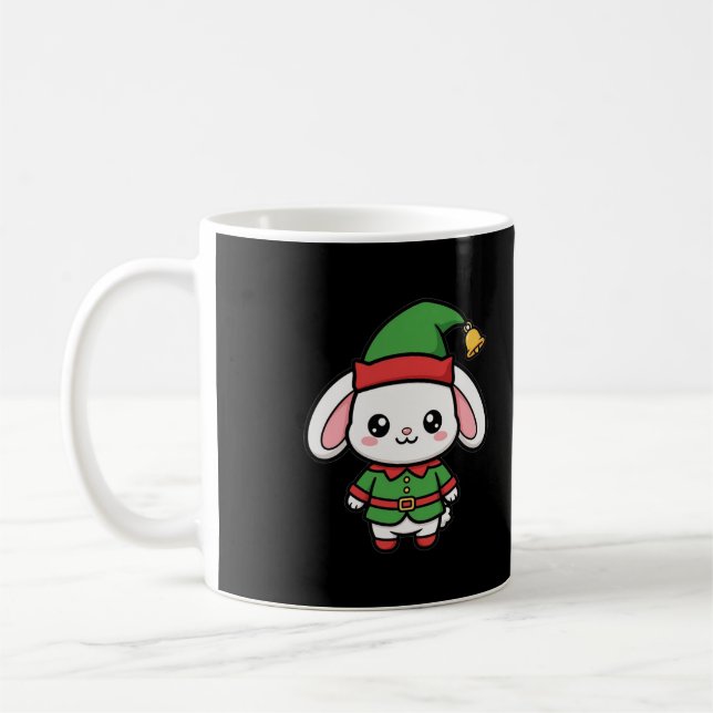 Caneca De Café Fofa Duende Coelho Natal (Esquerda)