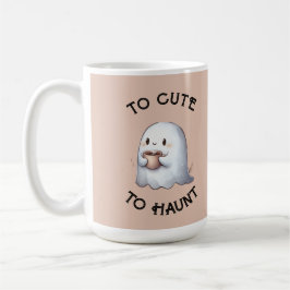 Caneca De Café Fofa Fantasma Kawaii Segurando Café Aquarela 