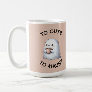 Caneca De Café Fofa Fantasma Kawaii Segurando Café Aquarela