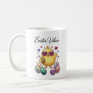 Caneca De Café Fofa Galinha de Páscoa de Desenho Animado com Ovos