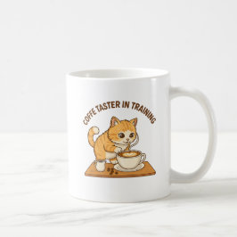 Caneca de Café Fofa: Gato "Provador de Café em Tre
