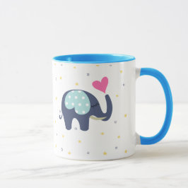 Caneca de café fofa impressa com elefante