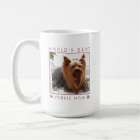 Fofa Melhor Mãe de Yorkie do Mundo Rosa Cinza Foto