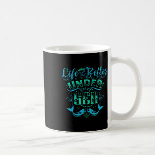 Caneca De Café Fofa Vida de Sereia no Oceano Sob o Mar Férias de