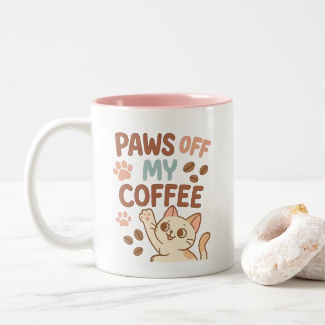 Caneca de Café Fofa – Xícara do Amante de Gatos Di (Com Donut)