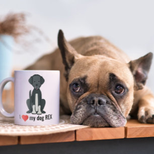 Caneca De Café Fofo Divertido Eu Amo Meu Cachorro Personalizado C