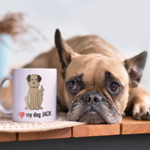 Caneca De Café Fofo Divertido Eu Amo Meu Cachorro Personalizado C