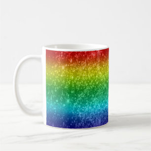 Caneca De Café Fofo Glitter Ilustrado Cartoon Arco-íris Divertido