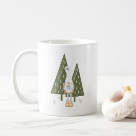 Caneca De Café Fofo Gnomo Escandinavo Pássaro Pinheiros