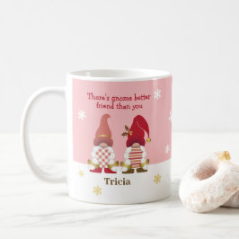 Caneca De Café Fofo Há Gnome Melhor Amigo Rosa Dourado Vermelho