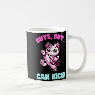 Caneca De Café Fofo Mas Pode Chutar Gato de Taekwondo Garotas Eng
