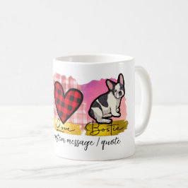 Caneca De Café Fofo Paz Amor Boston Terrier Amante de Cães