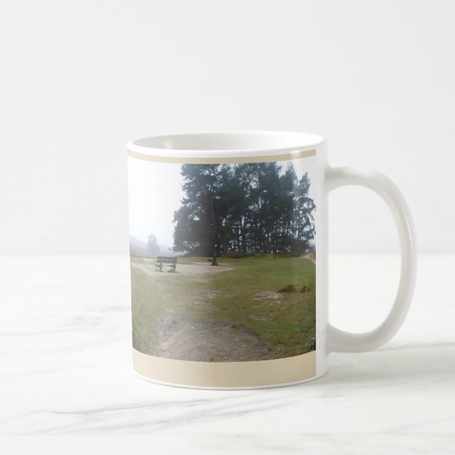 Caneca De Café Fogggy Heathland com Panorâmica Bench (Direita)