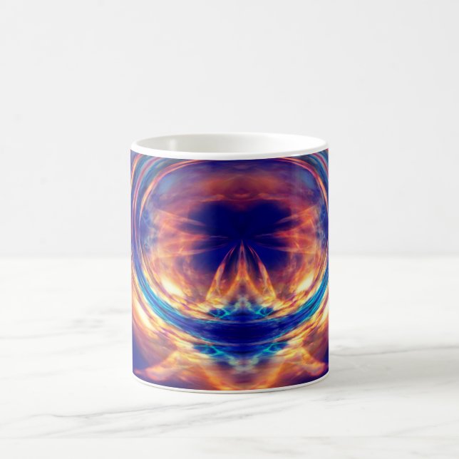 Caneca De Café fogo abstrato laranja (Centro)