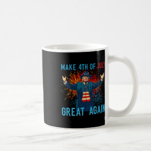 Caneca De Café Fogo de Artifício Engraçado Trump Faça 4 de Julho