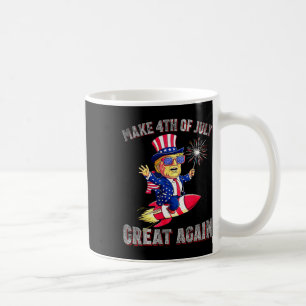 Caneca De Café Fogo de Artifício Patriótico de Donald Trump Faz 4
