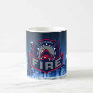 Caneca De Café Fogo de Chicago com skyline