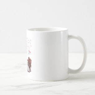 Caneca De Café Fogo De Dinossauro Vermelho Azul T Rex 4 De Julho