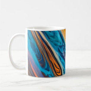 Caneca De Café Fogo Oceânico Abstrato Elétrico