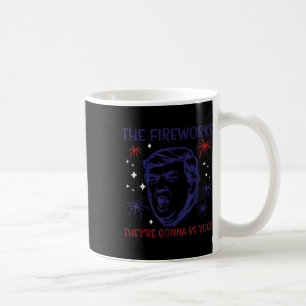Caneca De Café Fogos de Artifício de 4 de Julho Yuge Engraçado Pa