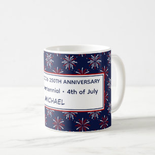 Caneca De Café Fogos de Artifício do Semiquincentenário dos EUA A
