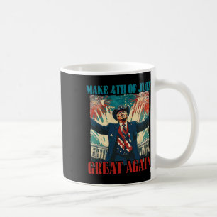Caneca De Café Fogos de Artifício Engraçado Trump Americano Faça