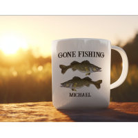 Fogueira Walleye Angler no Exterior Nome Personali