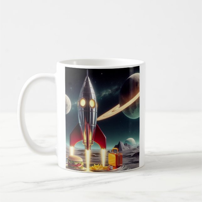 Caneca De Café Foguete espacial (Esquerda)