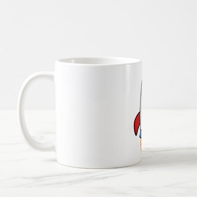 Caneca De Café Foguete Kawaii (Esquerda)