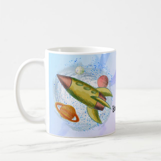 Caneca De Café Foguete Lunar (Esquerda)