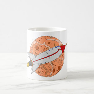 Caneca De Café Foguete Retro 2026