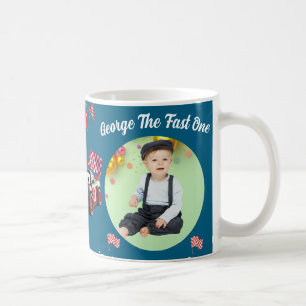 Caneca De Café Foguete Vermelho e Preto de Corrida Foto de 1º Ani