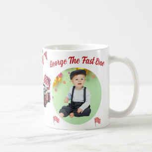 Caneca De Café Foguete Vermelho e Preto de Corrida Foto de 1º Ani