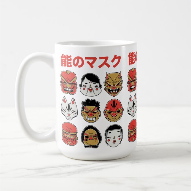 Caneca De Café Folclore Demon e Kitsune Festivo (Esquerda)
